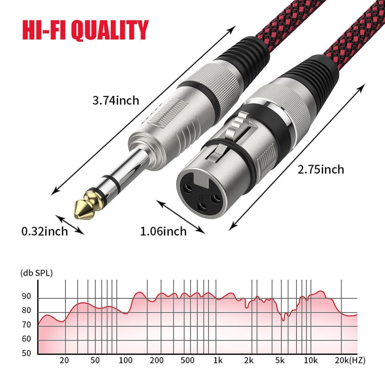 25m Red and Black Net TRS 6.35mm Male To Caron Female Microphone XLR Balance Cable - free shipping - PMC Jewellery - Order now!