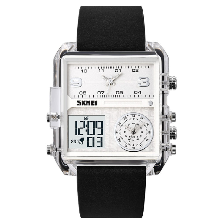SKMEI 2021 Square Large Dial Triple Movement Men Sports Watch(Transparent White) - free shipping - PMC TechLife - Order now!