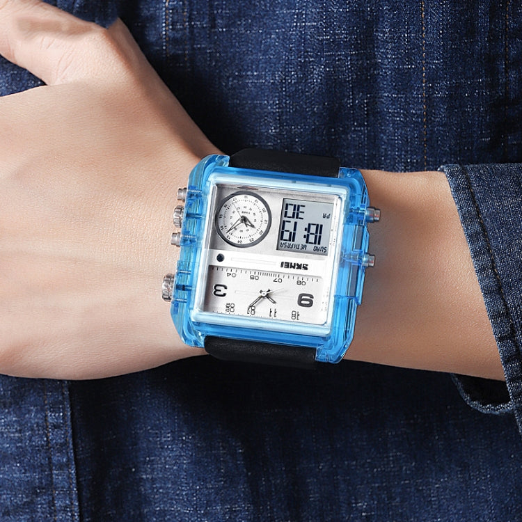 SKMEI 2021 Square Large Dial Triple Movement Men Sports Watch(Black White Machine) - free shipping - PMC TechLife - Order now!