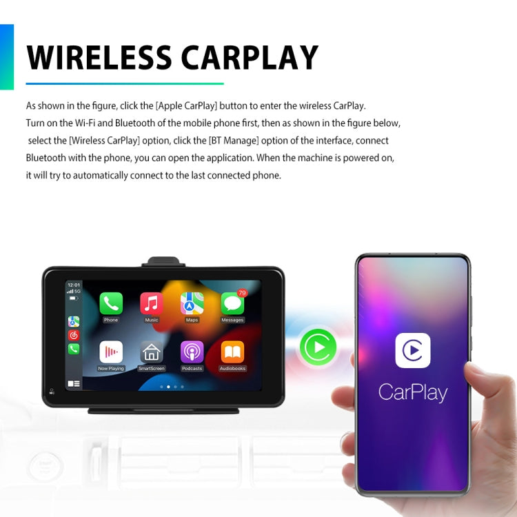 A3135 7 Inch HD Wired Smart Screen With Wireless CarPlay + Android Auto + Android With With 16G Memory Card - Car MP3 & MP4 & MP5 by PMC TechLife | Online Shopping South Africa | PMC TechLife | Buy Now Pay Later Mobicred