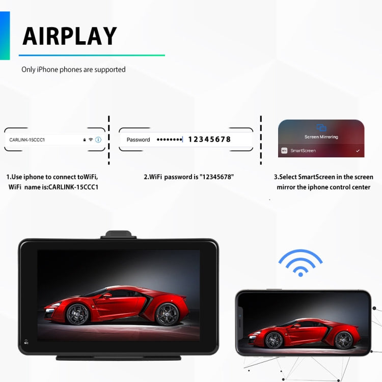 A3135 7 Inch HD Wired Smart Screen With Wireless CarPlay + Android Auto + Android With With 32G Memory Card - Car MP3 & MP4 & MP5 by PMC TechLife | Online Shopping South Africa | PMC TechLife | Buy Now Pay Later Mobicred