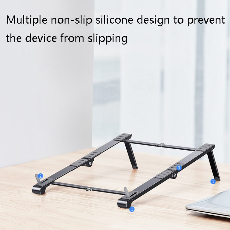 Oatsbasf 03040 Metal Mini Notebook Stand Aluminum Alloy Computer Cooling Folding Bracket(Grey) - free shipping - PMC Jewellery - Order now!