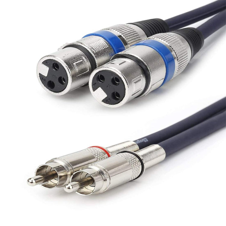 2RCA Male 2XLR Caron Female Speaker Audio Balance Cable, Length:5m - Microphone Audio Cable & Connector by PMC TechLife | Online Shopping South Africa | PMC TechLife | Buy Now Pay Later Mobicred