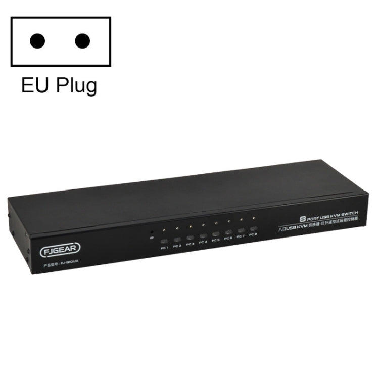 FJGEAR FJ-810UK 8 In 1 Out USB KVM Switcher With Desktop Switch, Plug Type:EU Plug(Black) - free shipping - PMC Jewellery - Order now!