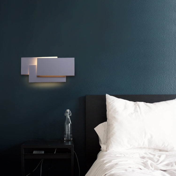 Black square 18W Creative Simple Bedroom Bedside Living Room Restaurant Hotel Study Hall Corridor Aisle Light LED Tower Stack Wall Lamp(Warm Light) - Wall Lamps by PMc TechLife | Online Shopping South Africa | PMc TechLife | Buy Now Pay Later Mobicred