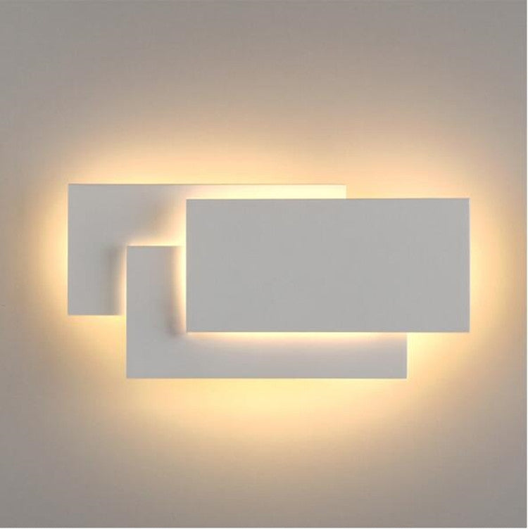 Black square 18W Creative Simple Bedroom Bedside Living Room Restaurant Hotel Study Hall Corridor Aisle Light LED Tower Stack Wall Lamp(Warm Light) - Wall Lamps by PMc TechLife | Online Shopping South Africa | PMc TechLife | Buy Now Pay Later Mobicred