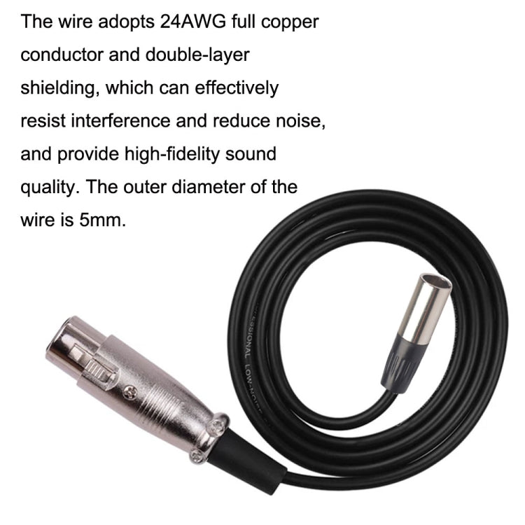 Xlrmini Caron Female To Mini Male Balancing Cable For 48V Sound Card Microphone Audio Cable, Length:5m - Microphone Audio Cable & Connector by PMC TechLife | Online Shopping South Africa | PMC TechLife | Buy Now Pay Later Mobicred