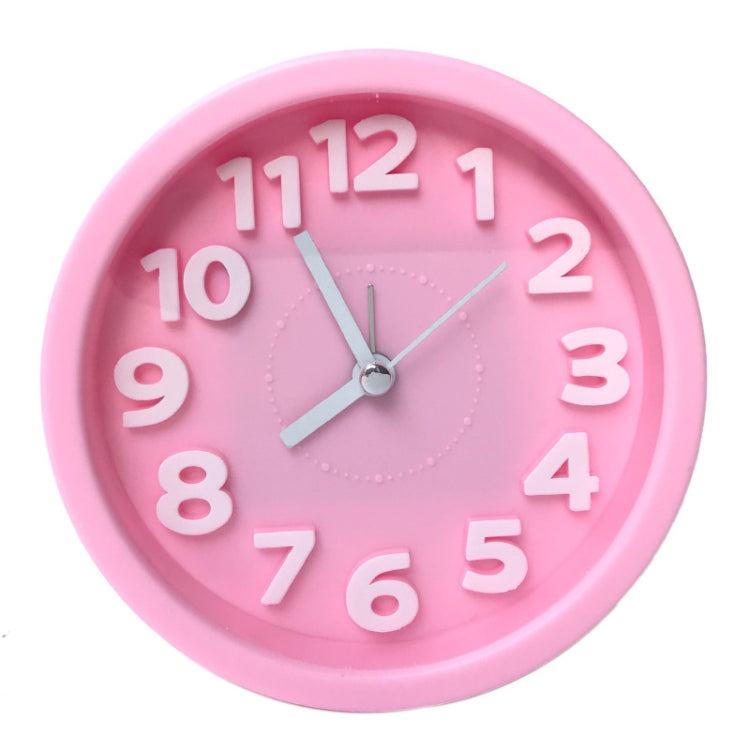Round 12cm Candy Color Stereo Digital Silent Alarm Clock Children Student Alarm Clock(Pink) - Alarm Clocks by PMc TechLife | Online Shopping South Africa | PMc TechLife | Buy Now Pay Later Mobicred