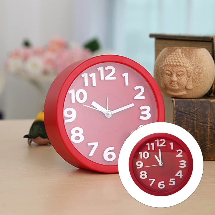 Round 12cm Candy Color Stereo Digital Silent Alarm Clock Children Student Alarm Clock(Pink) - Alarm Clocks by PMc TechLife | Online Shopping South Africa | PMc TechLife | Buy Now Pay Later Mobicred
