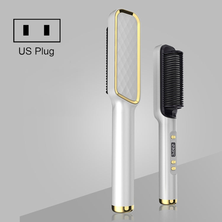 ZF-888 60W Dual-Purpose Splint Electric Curling Comb For Straight Hair And Curly Hair US Plug(White) - free shipping - PMC TechLife - Order now!