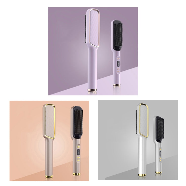 ZF-888 60W Dual-Purpose Splint Electric Curling Comb For Straight Hair And Curly Hair US Plug(White) - free shipping - PMC TechLife - Order now!