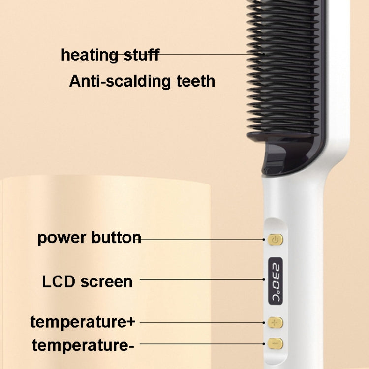 ZF-888 60W Dual-Purpose Splint Electric Curling Comb For Straight Hair And Curly Hair US Plug(White) - free shipping - PMC TechLife - Order now!