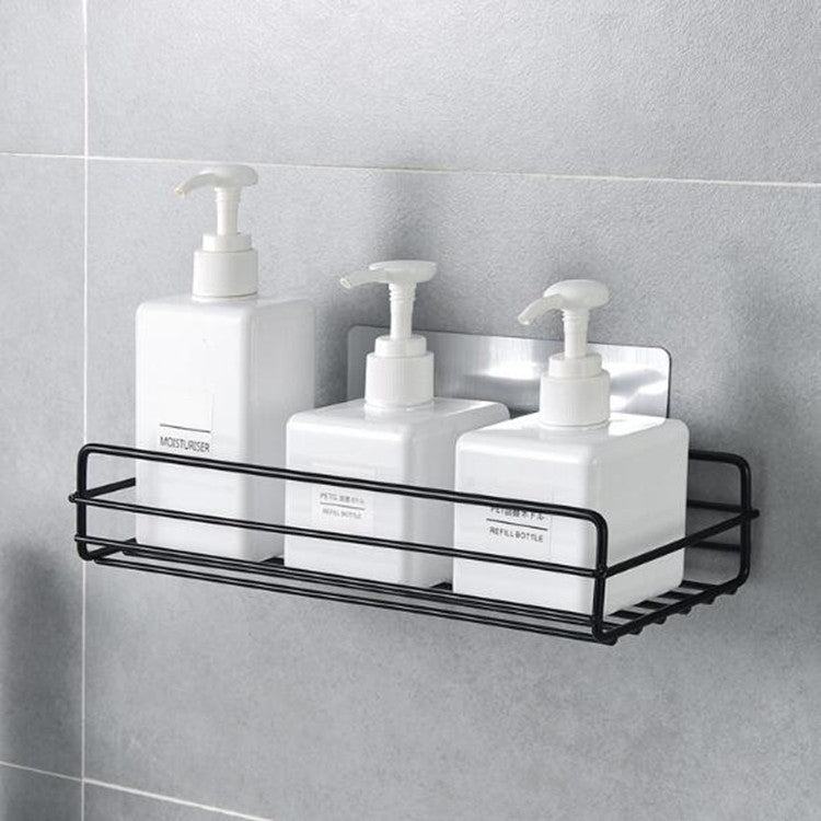Wrought Iron Bathroom Shelf Wall Mounted Free Punch Toilet Rack(Black) - Shelves by PMC TechLife | Online Shopping South Africa | PMC TechLife | Buy Now Pay Later Mobicred