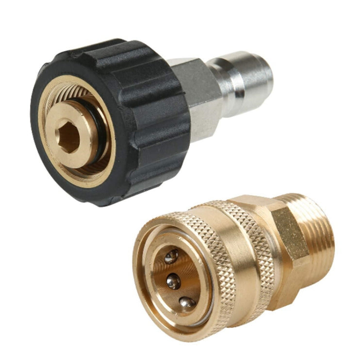 Pressure Washer Accessories Quick Connect Car Wash Water Hose Quick Connection, Typle:15-3/8 Male + 15-3/8 Female - Car Washer & Accessories by PMC Jewellery | Online Shopping South Africa | PMC Jewellery | Buy Now Pay Later Mobicred