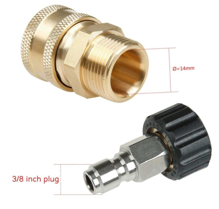 Pressure Washer Accessories Quick Connect Car Wash Water Hose Quick Connection, Typle:15-3/8 Male + 15-3/8 Female - Car Washer & Accessories by PMC Jewellery | Online Shopping South Africa | PMC Jewellery | Buy Now Pay Later Mobicred