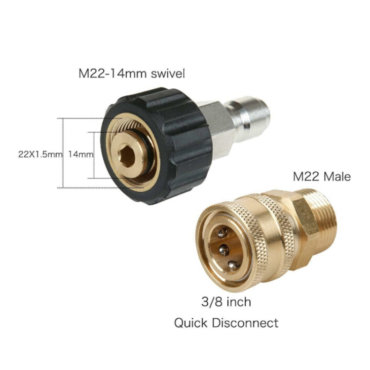 Pressure Washer Accessories Quick Connect Car Wash Water Hose Quick Connection, Typle:15-3/8 Male + 14-3/8 Female - Car Washer & Accessories by PMC Jewellery | Online Shopping South Africa | PMC Jewellery | Buy Now Pay Later Mobicred