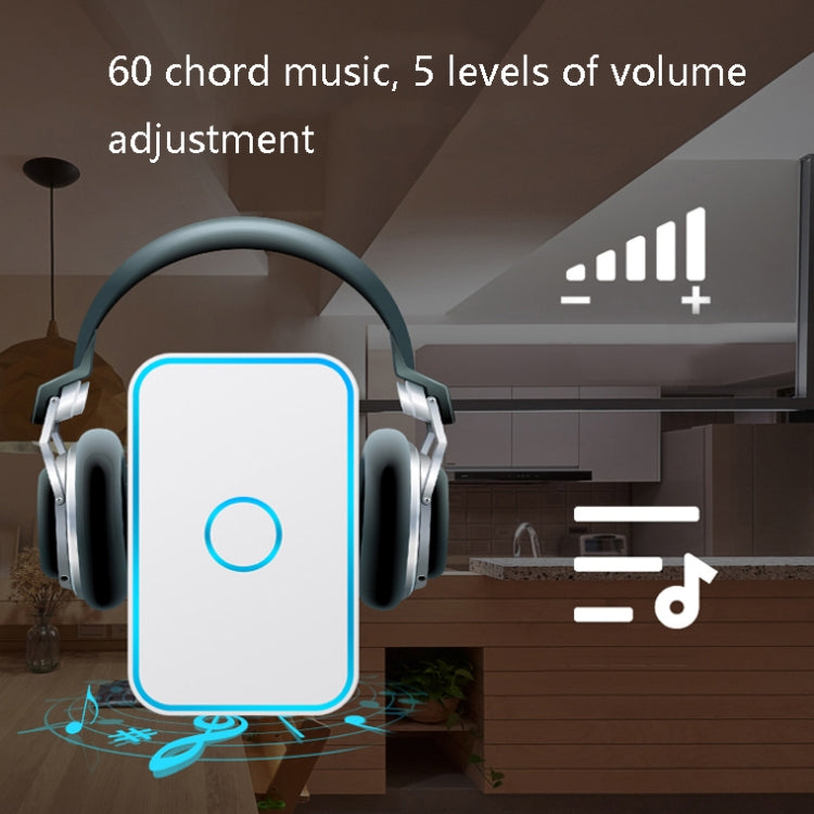 CACAZI A78 Long-Distance Wireless Doorbell Intelligent Remote Control Electronic Doorbell, Style:US Plug(Elegant Black) - Wireless Doorbell by CACAZI | Online Shopping South Africa | PMC TechLife | Buy Now Pay Later Mobicred