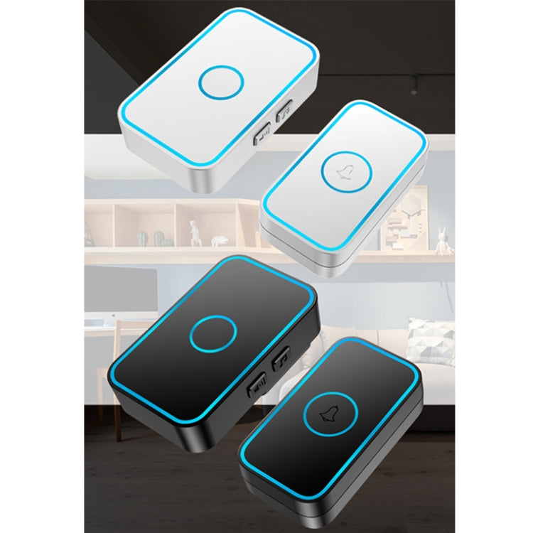 CACAZI A78 Long-Distance Wireless Doorbell Intelligent Remote Control Electronic Doorbell, Style:EU Plug(Elegant Black) - Wireless Doorbell by CACAZI | Online Shopping South Africa | PMC TechLife | Buy Now Pay Later Mobicred