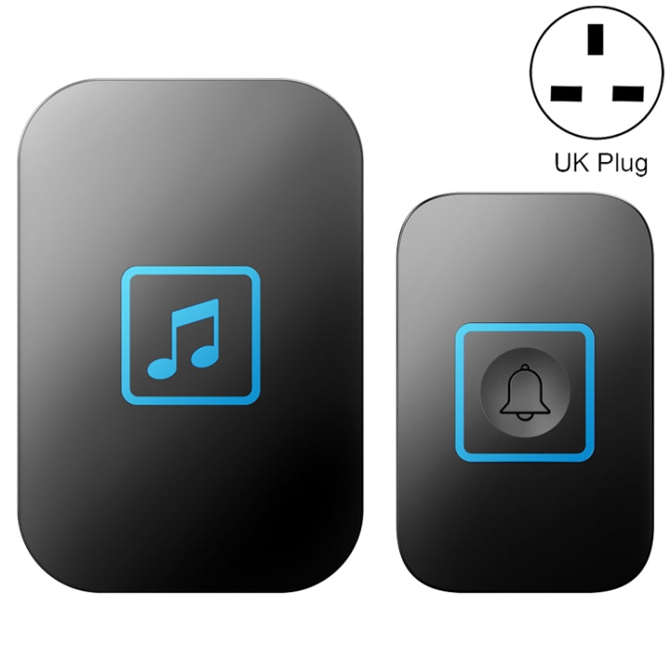 CACAZI A86 Electronic Music Remote Control Doorbell One For One AC Wireless Doorbell, Style:UK Plug(Black) - Wireless Doorbell by CACAZI | Online Shopping South Africa | PMC TechLife | Buy Now Pay Later Mobicred