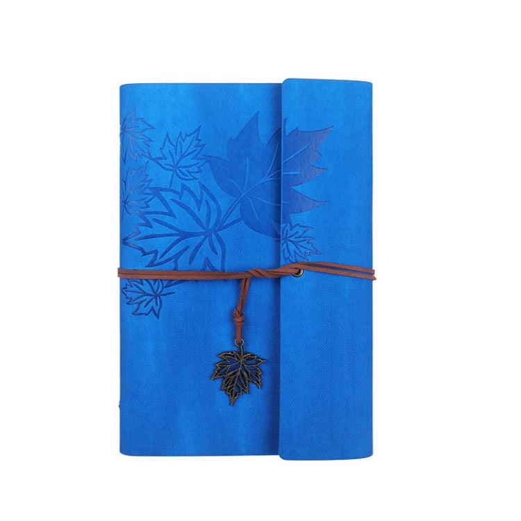 A6 PU Maple Retro Straps Handbook Loose-leaf Notebook(Dark Blue) - free shipping - PMc TechLife - Order now!