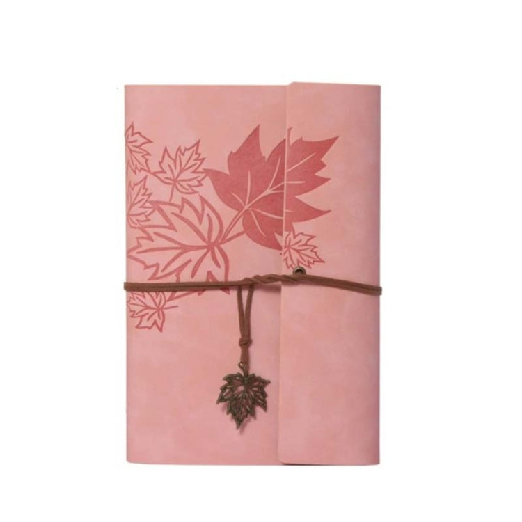 A6 PU Maple Retro Straps Handbook Loose-leaf Notebook(Pink) - free shipping - PMc TechLife - Order now!
