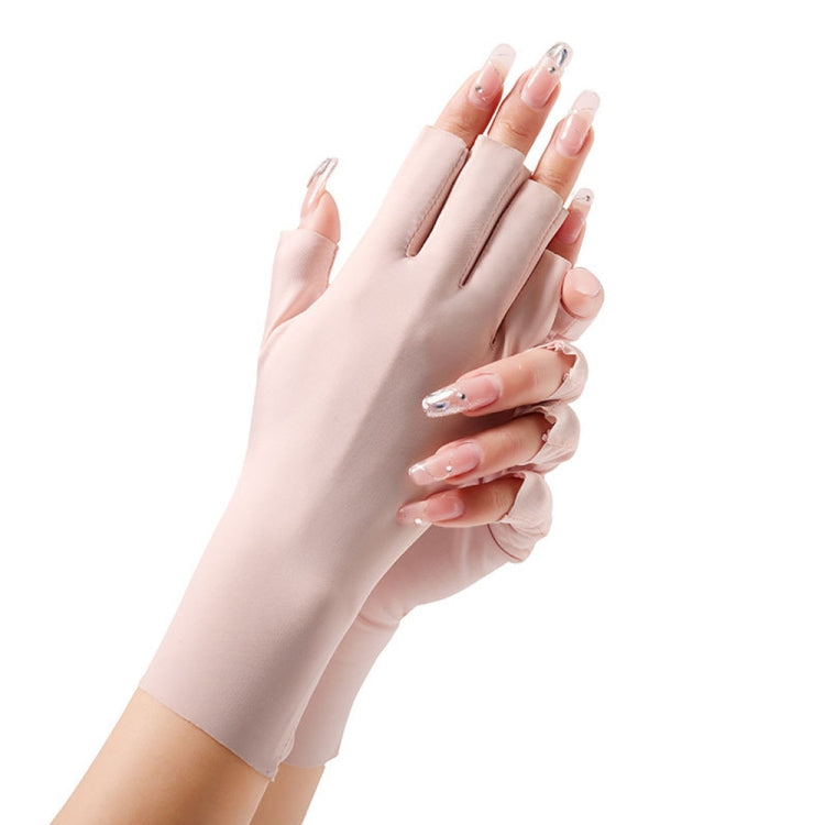 Ladies Sunscreen Gloves Half Finger Ice Silk Gloves,Style: Linked Finger(White) - Safety Gloves by PMC TechLife | Online Shopping South Africa | PMC TechLife | Buy Now Pay Later Mobicred