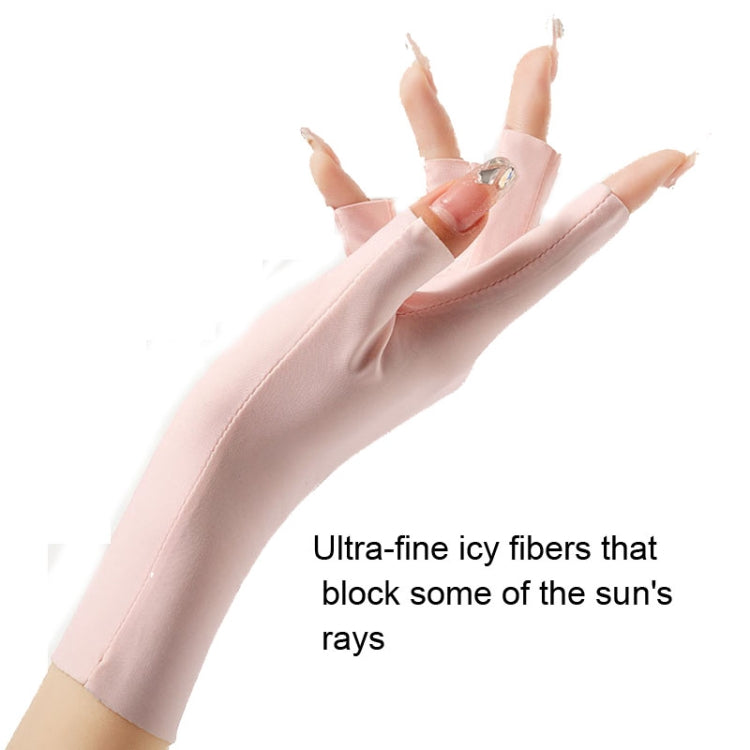 Ladies Sunscreen Gloves Half Finger Ice Silk Gloves,Style: Linked Finger(Gray) - Safety Gloves by PMC TechLife | Online Shopping South Africa | PMC TechLife | Buy Now Pay Later Mobicred