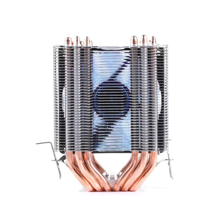 Desktop Computer 6 Copper Tube CPU Radiator Super Quiet Blue Light 3-pin Single Fan - free shipping - PMC Jewellery - Order now!