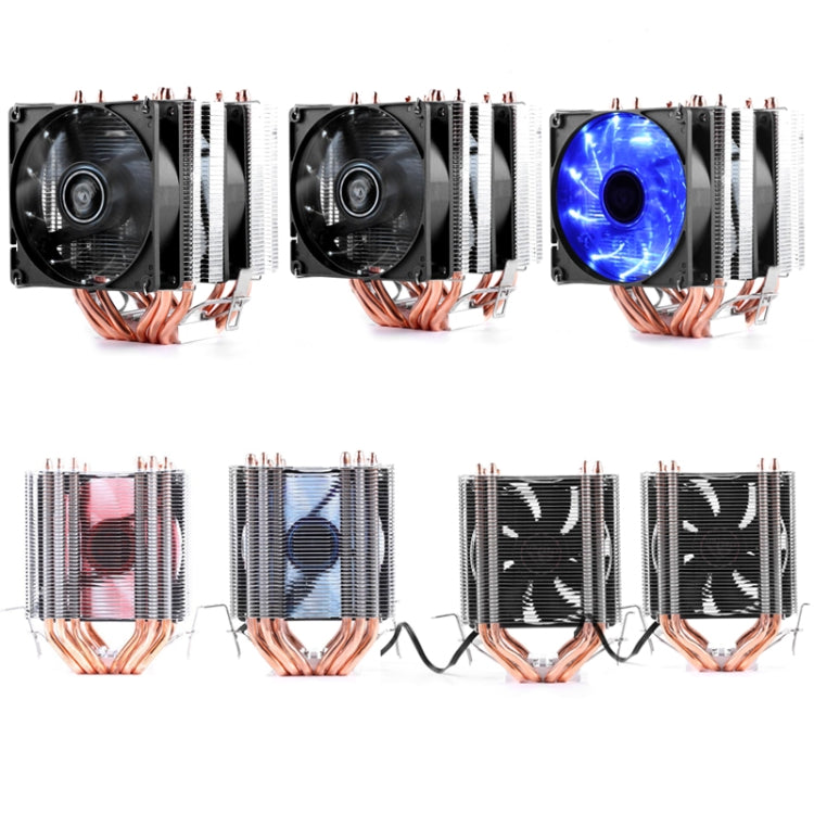 Desktop Computer 6 Copper Tube CPU Radiator Super Quiet Blue Light 3-pin Single Fan - free shipping - PMC Jewellery - Order now!