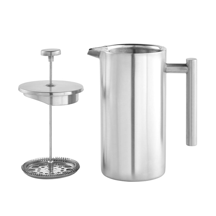 304 Stainless Steel French Pressure Coffee Pot Hand Made Tea Pot, Capacity:1000ml - free shipping - PMC TechLife - Order now!