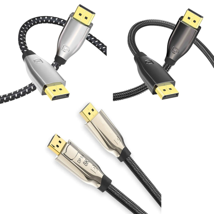 5m 1.4 Version DP Cable Gold-Plated Interface 8K High-Definition Display Computer Cable OD6.0MM 30AWG With Nylon Mesh(Gray) -  by PMC Jewellery | Online Shopping South Africa | PMC Jewellery | Buy Now Pay Later Mobicred