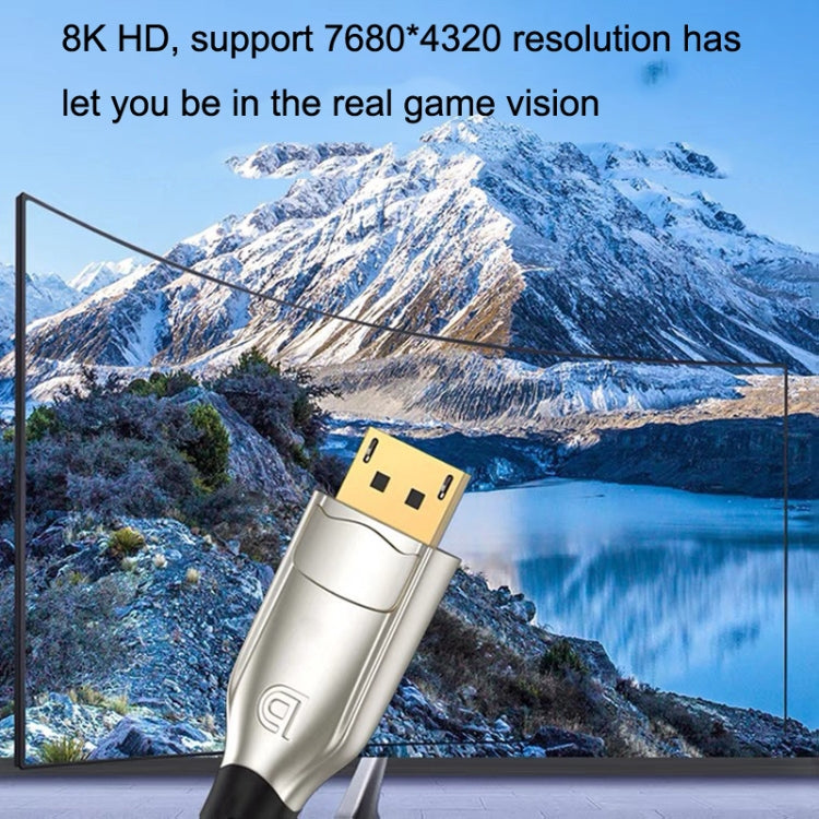 5m 1.4 Version DP Cable Gold-Plated Interface 8K High-Definition Display Computer Cable OD6.0MM 30AWG With Nylon Mesh(Gray) -  by PMC Jewellery | Online Shopping South Africa | PMC Jewellery | Buy Now Pay Later Mobicred