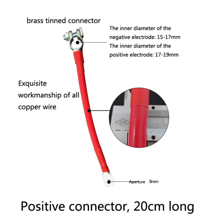 GSA-001 Car Ground Wire Battery Pile Head  Extension Cord Battery Connection Line 20cm(Positive) - Booster Cable & Clip by PMC TechLife | Online Shopping South Africa | PMC TechLife | Buy Now Pay Later Mobicred