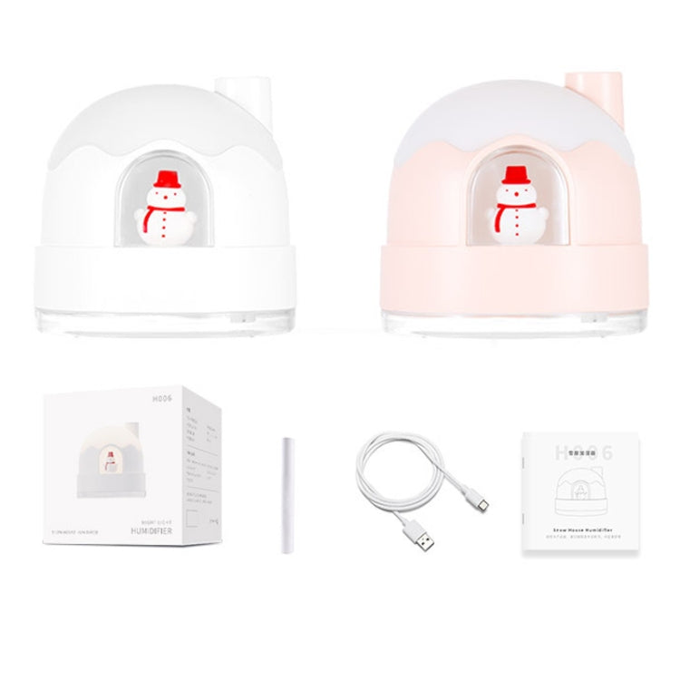 ZAY-H006 Plug-in Snowman Humidifier Night Light USB Mute Cute Desktop Air Mini Atomizer Air Humidifier(Pink) - free shipping - PMC TechLife - Order now!