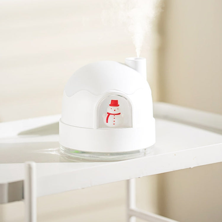 ZAY-H006 Charge Snowman Humidifier Night Light USB Mute Cute Desktop Air Mini Atomizer Air Humidifier(White) - free shipping - PMC TechLife - Order now!