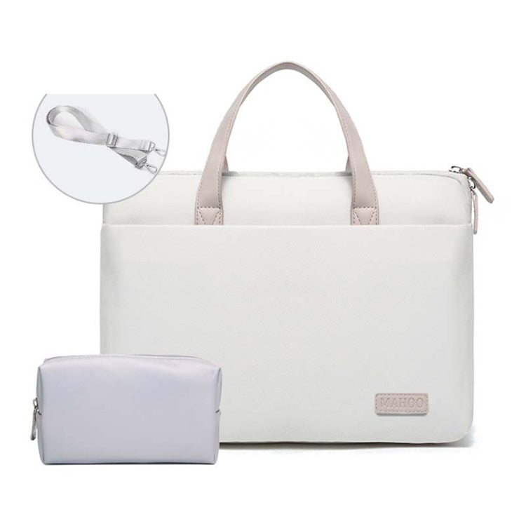 For MacBook 15.6-16.1 Inches MAHOO 10188 Ultra-Thin Hand Computer Bag Messenger Laptop Bag, Color:Gray+Gray PU Power Bag - 15.6 - 17 inch by PMC Jewellery | Online Shopping South Africa | PMC Jewellery | Buy Now Pay Later Mobicred