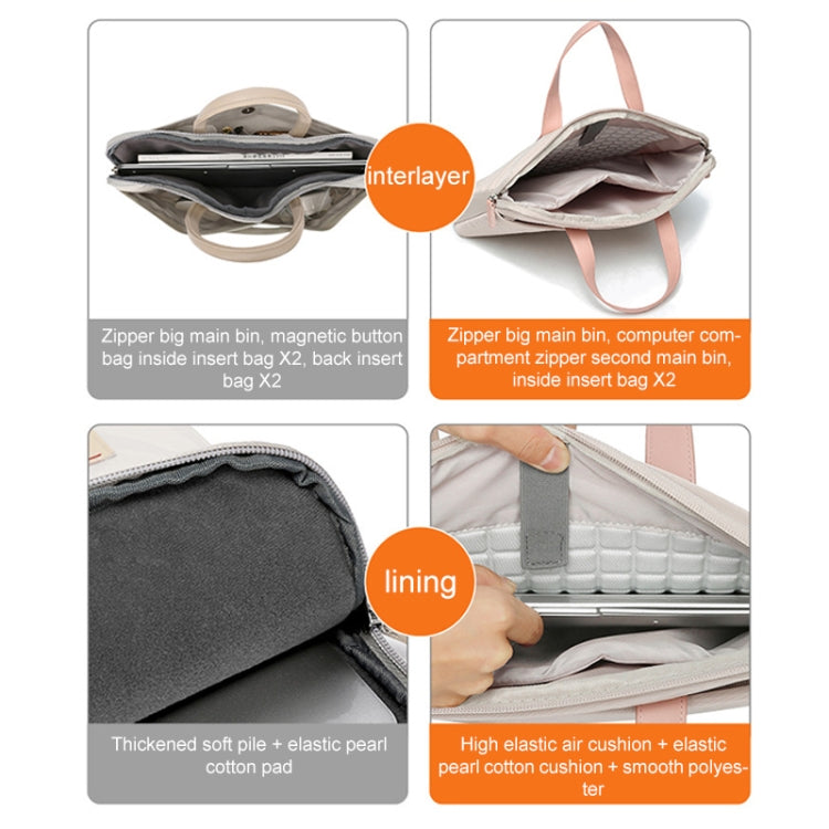 For MacBook 15.6-16.1 Inches MAHOO 10188 Ultra-Thin Hand Computer Bag Messenger Laptop Bag, Color:Dark Blue+Black PU Power Bag - 15.6 - 17 inch by PMC Jewellery | Online Shopping South Africa | PMC Jewellery | Buy Now Pay Later Mobicred