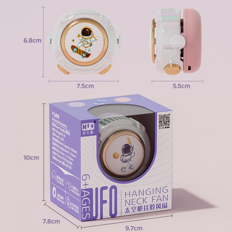 MD666-3 Cartoon Space Capsule Mini Portable Bladeless Hanging Neck Fan(Pink) - Electric Fans by PMC TechLife | Online Shopping South Africa | PMC TechLife | Buy Now Pay Later Mobicred