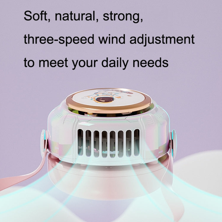 MD666-3 Cartoon Space Capsule Mini Portable Bladeless Hanging Neck Fan(Pink) - Electric Fans by PMC TechLife | Online Shopping South Africa | PMC TechLife | Buy Now Pay Later Mobicred