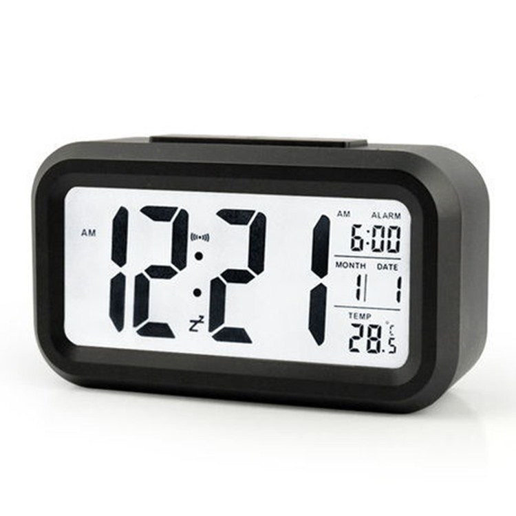 Temperature Type Lazy Snooze Alarm Mute Backlit Electronic Clock(Black) - Alarm Clocks by PMc TechLife | Online Shopping South Africa | PMc TechLife | Buy Now Pay Later Mobicred