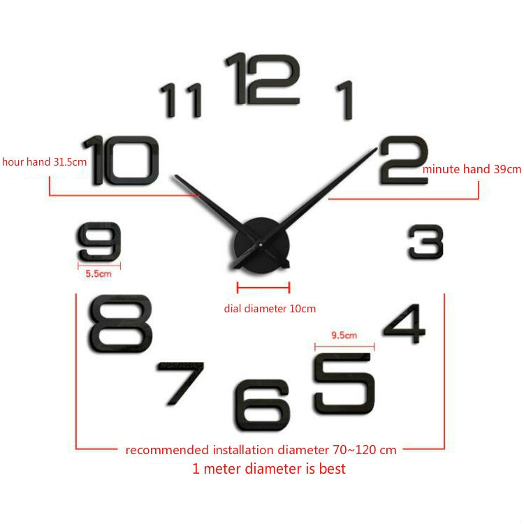 Acrylic Digital Wall Clock Home Living Room Wall Sticker Clock(Silver) - DIY Clocks by PMc TechLife | Online Shopping South Africa | PMc TechLife | Buy Now Pay Later Mobicred