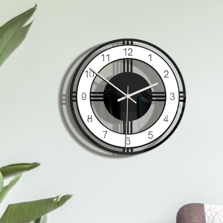 Home Decoration Round Creative Wall Clock Living Room Bedroom Transparent Acrylic Retro Clock(Black) - Wall Clock by PMc TechLife | Online Shopping South Africa | PMc TechLife | Buy Now Pay Later Mobicred