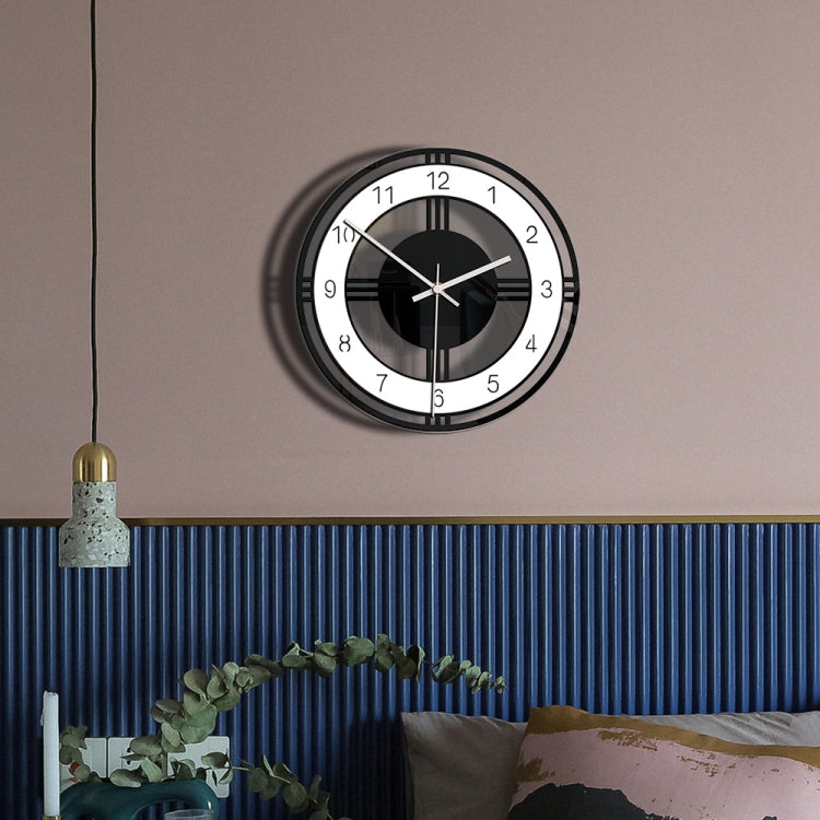 Home Decoration Round Creative Wall Clock Living Room Bedroom Transparent Acrylic Retro Clock(Black) - Wall Clock by PMc TechLife | Online Shopping South Africa | PMc TechLife | Buy Now Pay Later Mobicred