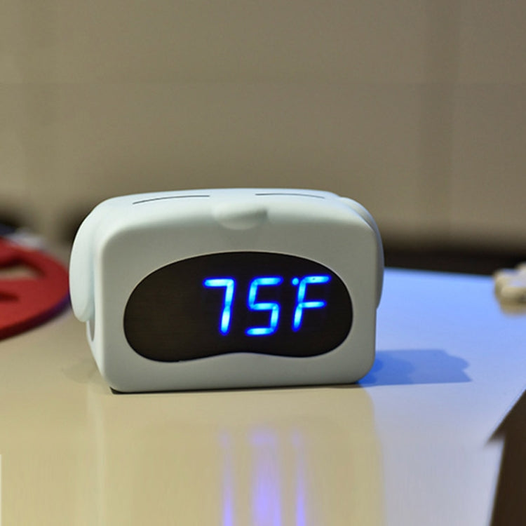 Mini Cute Cartoon Multifunctional Digital Luminous Thermometer Small Alarm Clock(Blue Dog) - Alarm Clocks by PMc TechLife | Online Shopping South Africa | PMc TechLife | Buy Now Pay Later Mobicred