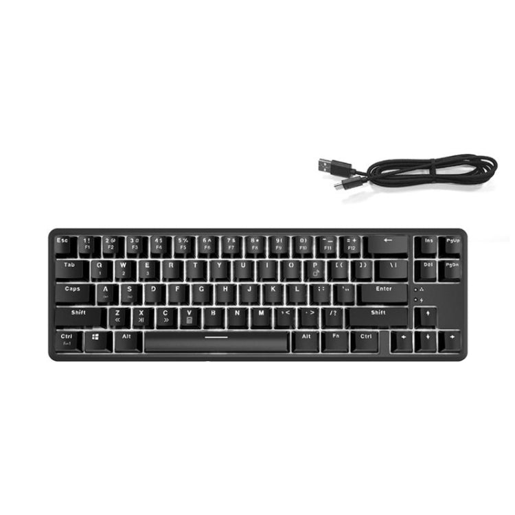 Ajazz K680T Mini USB Wired Dual-mode Charging 68-keys Laptop Bluetooth Mechanical Keyboard, Cable Length: 1.6m, Style:Green Shaft(Black) - free shipping - PMC Jewellery - Order now!
