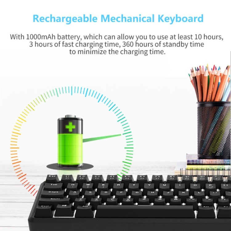 Ajazz K680T Mini USB Wired Dual-mode Charging 68-keys Laptop Bluetooth Mechanical Keyboard, Cable Length: 1.6m, Style:Green Shaft(Black) - free shipping - PMC Jewellery - Order now!
