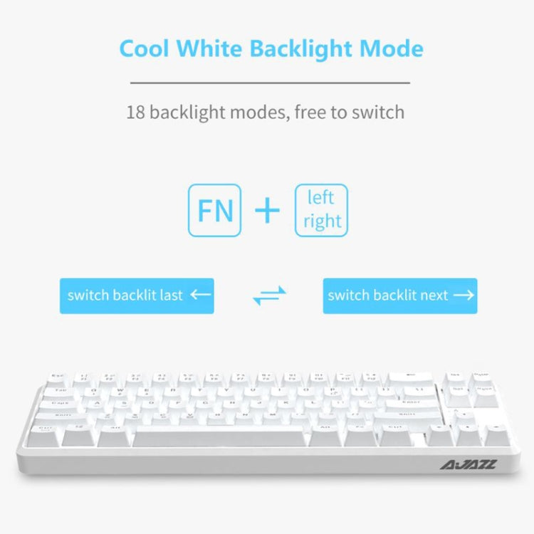 Ajazz K680T Mini USB Wired Dual-mode Charging 68-keys Laptop Bluetooth Mechanical Keyboard, Cable Length: 1.6m, Style:Tea Shaft(White) - free shipping - PMC Jewellery - Order now!