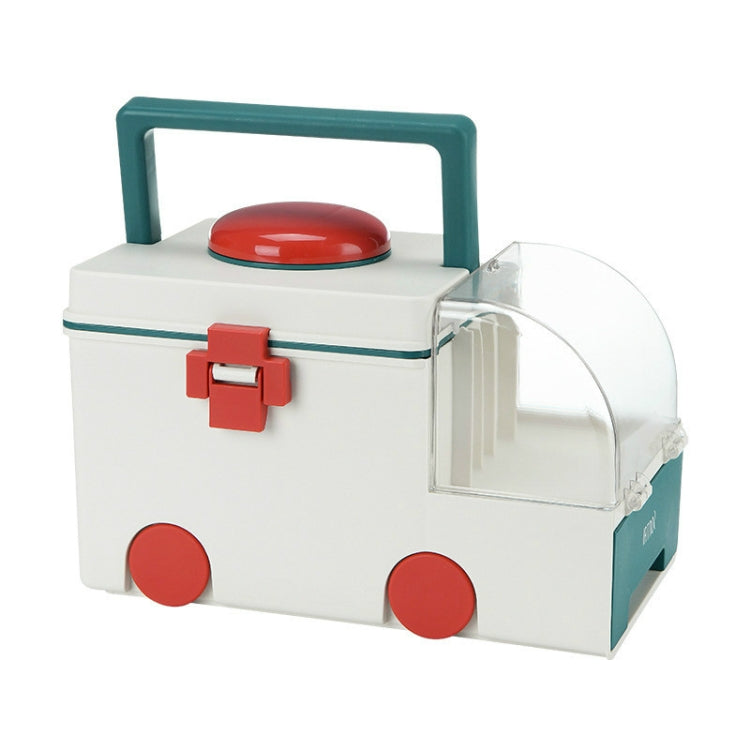 Ambulance First Aid Box Family Medicine Box Household Large Double-layer Medicine Box(Green) - free shipping - PMC TechLife - Order now!