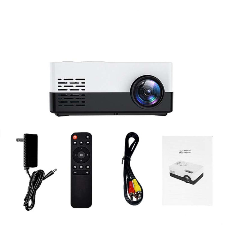 S261/J16 Home Mini HD 1080P Portable LED Projector, Support TF Card / AV / U Disk, Plug Specification:EU Plug(White Black) - free shipping - PMC Jewellery - Order now!