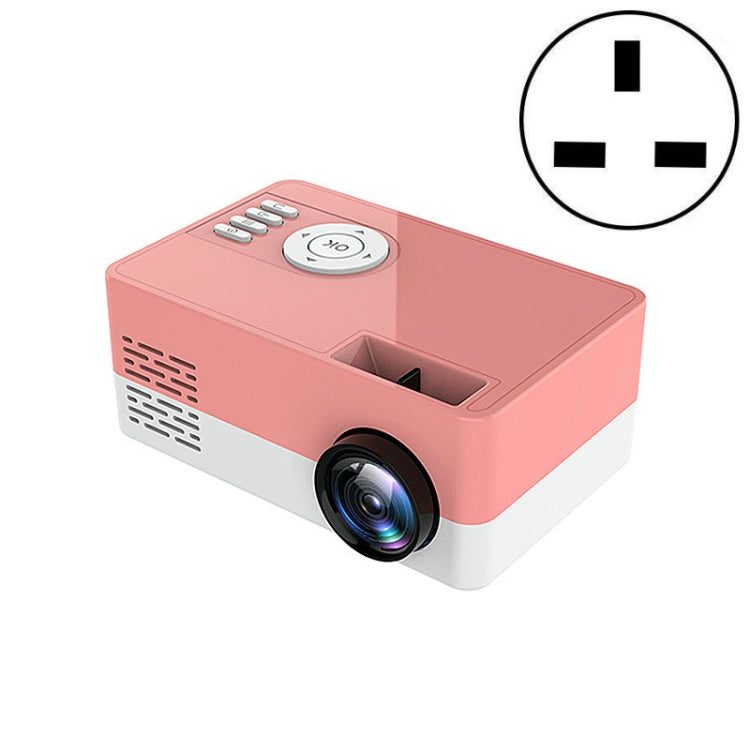 S261/J16 Home Mini HD 1080P Portable LED Projector, Support TF Card / AV / U Disk, Plug Specification:UK Plug(Pink White) - free shipping - PMC Jewellery - Order now!